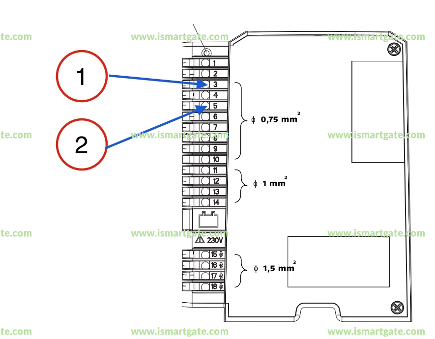 Wiring diagram for SOMFY Axovia 220